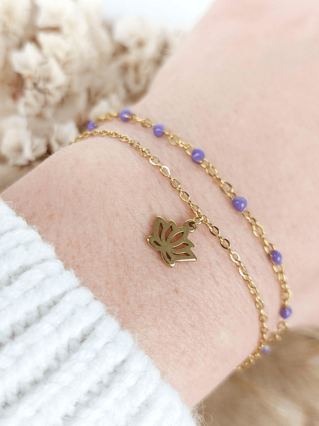 Bracelet double doré (personnalisable) 