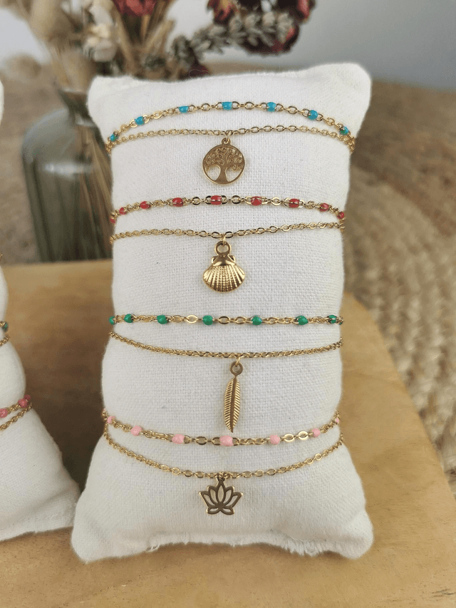 Bracelet double doré (personnalisable) 