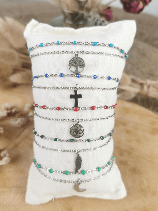 Bracelet double Acier (personnalisable ) 