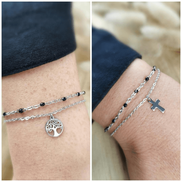 Bracelet double Acier (personnalisable ) 