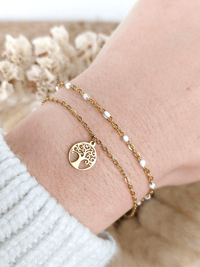 Bracelet double doré (personnalisable) 